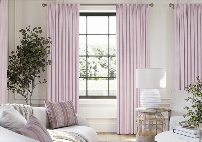 Faux Suede, Pastel Pink - Made to Measure Curtains - Image 3